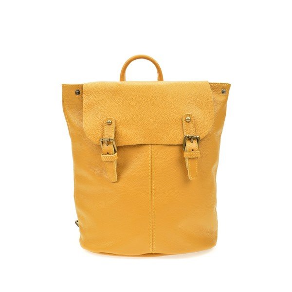 Rucsac din piele Roberta M, galben