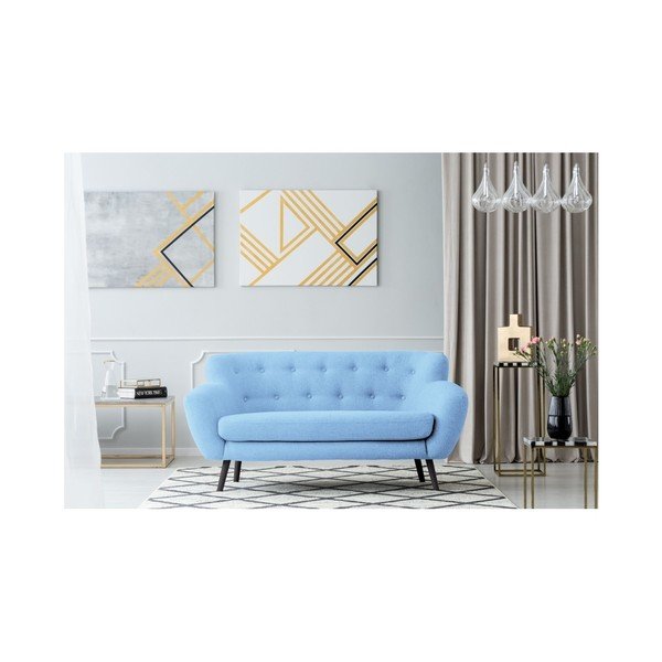 Canapea cu 2 locuri Kooko Home Rock, albastru deschis -image-3