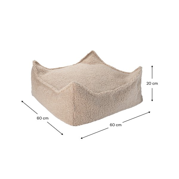 Fotoliu puf pentru copii maro deschis cu tapițerie din țesătură bouclé Square – Wigiwama-image-4
