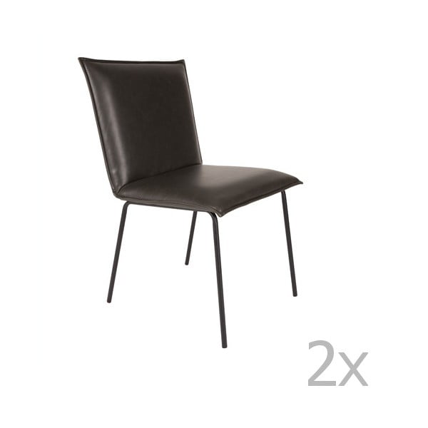 Set 2 scaune White Label Floke, negru