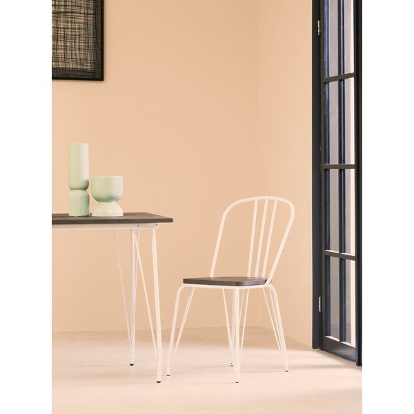 Scaun de dining alb/în culoare naturală din lemn de ulm District – Premier Housewares-image-1