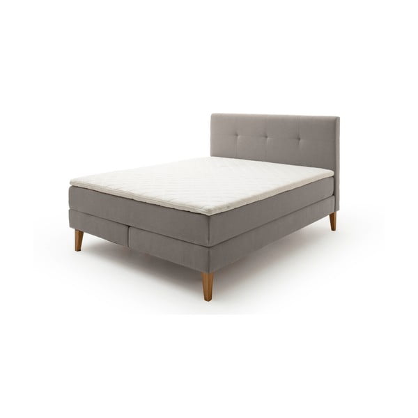 Pat boxspring gri deschis 160x200 cm Stockholm – Meise Möbel