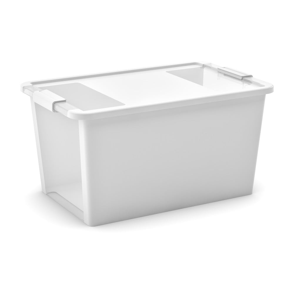 Cutie de depozitare albă din plastic cu capac 55x35x28 cm Bi-Box L – KIS