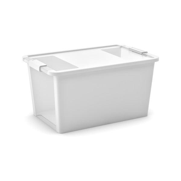 Cutie de depozitare albă din plastic cu capac 55x35x28 cm Bi-Box L – KIS