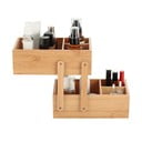 Organizator de baie în culoare naturală pentru cosmetice, din bambus Isalys – MSV