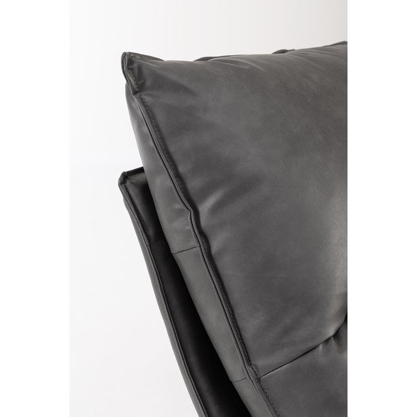 Fotoliu gri închis cu spațiu de depozitare cu tapițerie din imitație de piele Alanez – Bizzotto-image-1