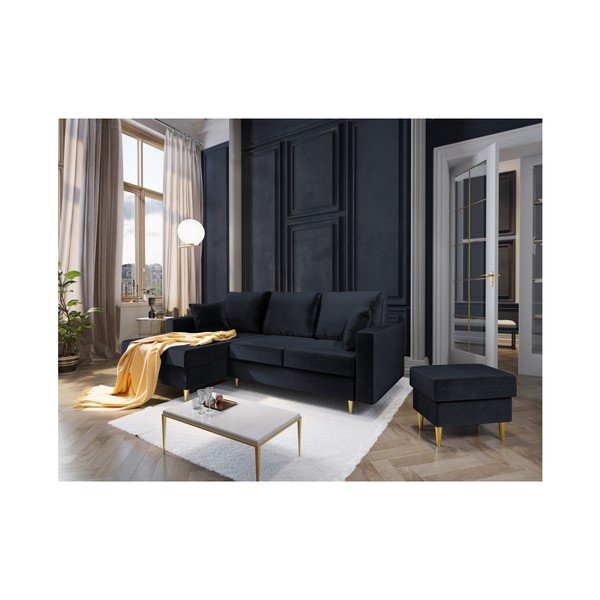Puf Mazzini Sofas Muguet, 60 x 45 cm, albastru închis-image-3