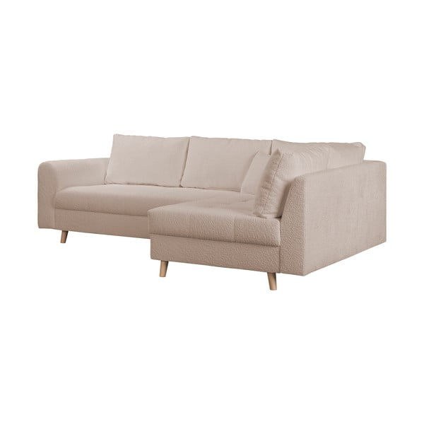 Colțar bej cu tapițerie din stofă bouclé (cu colț pe partea dreaptă) Ariella – Ropez-image-3