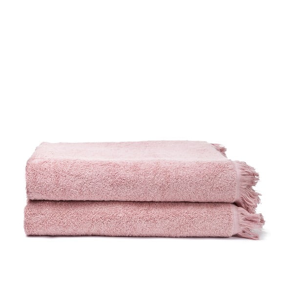 Set 2 prosoape din bumbac Casa Di Bassi Bath, 100 x 160 cm, roz