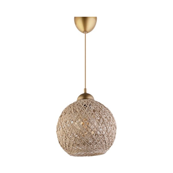 Lustră bej/aurie cu abajur din iută ø 24 cm – Opviq lights