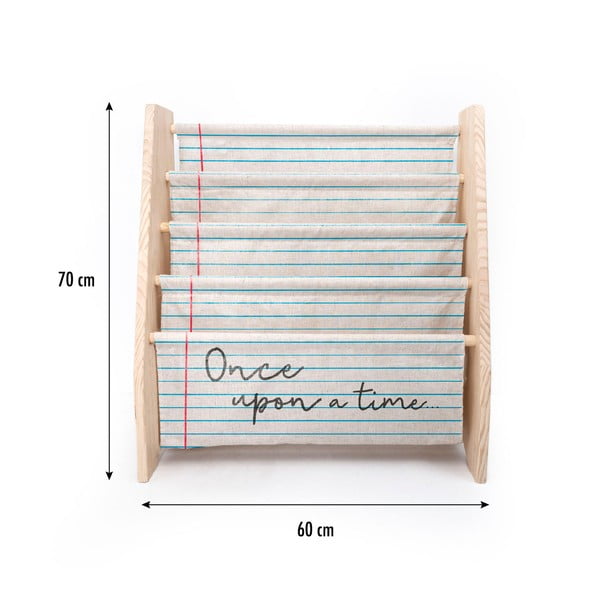 Bibliotecă pentru copii din țesătură bej 60x70 cm Once Upon a Time - Folkifreckles-image-4