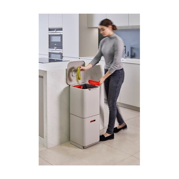 Coș pentru sortarea deșeurilor Joseph Joseph Totem Max, 40 l, crem-image-2