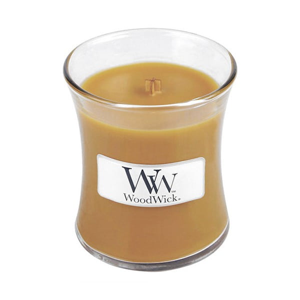 Lumânare parfumată WoodWick, aromă de de scorțișoară, nucșoară și caramel, 20 ore