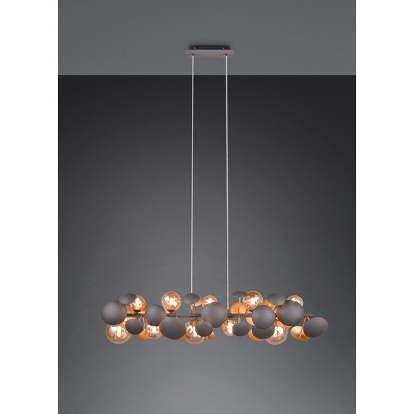 Lustră gri-auriu cu abajur din sticlă Bubble – Trio Select-image-2