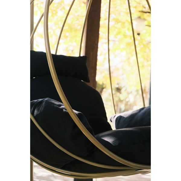 Fotoliu suspendat de grădină  negru/auriu Damla – Floriane Garden-image-4