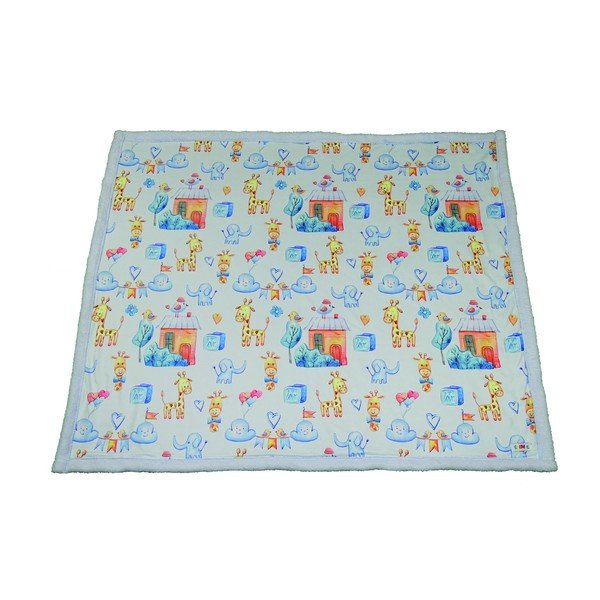Pătură pentru copii albastru-deschis 80x100 cm – OYO kids-image-2