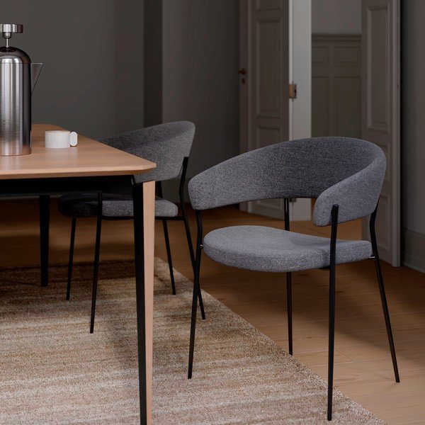 Scaun de dining negru cu cotiere Reboot – DAN-FORM Denmark-image-1