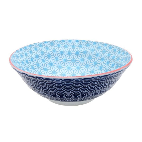 Bol din porțelan Tokyo Design Studio Star/Wave, ⌀ 21 cm, albastru