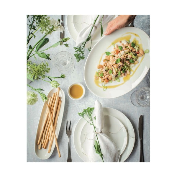 Farfurie adâncă din porțelan Maxwell & Williams Basic, 25 x 17 cm, alb-image-1