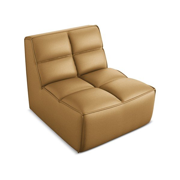 Modul pentru canapea modulară maro coniac cu tapițerie din imitație de piele Kalai – Makamii-image-1