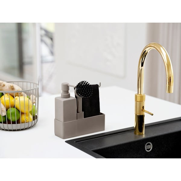 Suport pentru accesorii de spălat maro deschis din plastic/din silicon Singles – Zone-image-1