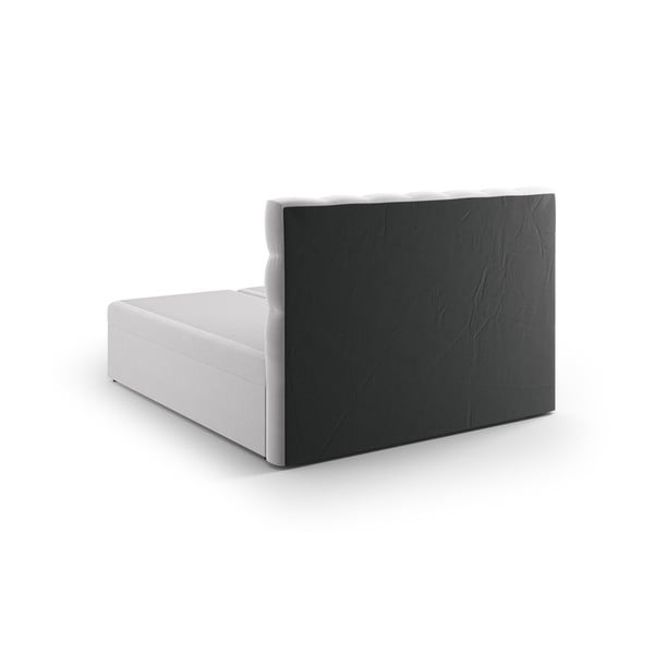 Pat boxspring gri deschis cu spațiu de depozitare 160x200 cm Bali – Cosmopolitan Design-image-2