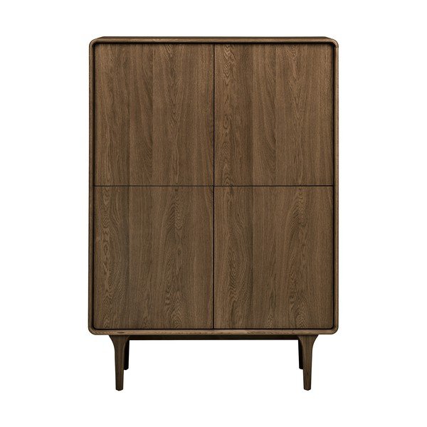 Dulap maro închis cu aspect de lemn de stejar 100x140x40 cm Darwin – House Nordic-image-4
