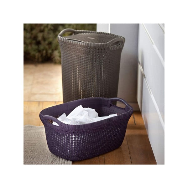 Coș pentru rufe murdare Curver Knit Hamper, 57 l, gri închis-image-2