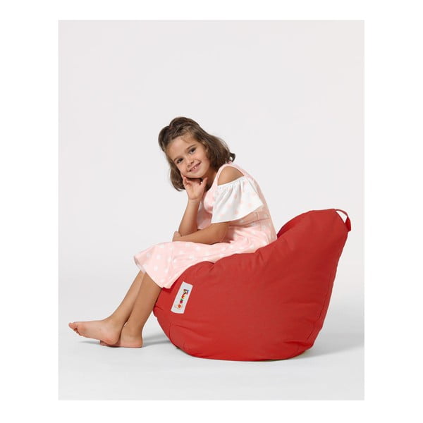 Fotoliu puf pentru copii roșu Premium – Floriane Garden-image-1