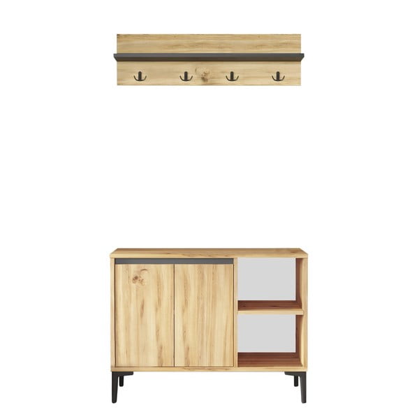 Set pentru hol cu aspect de lemn de stejar Noemi – Kalune Design