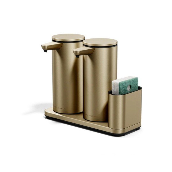 Suport pentru accesorii de spălat auriu mat automat din metal – simplehuman