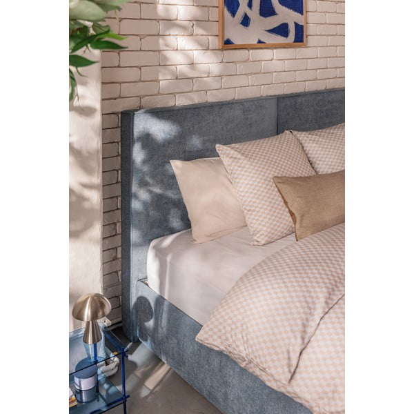 Pat boxspring albastru cu spațiu de depozitare 160x200 cm Elva Bold – Bonami Selection-image-3