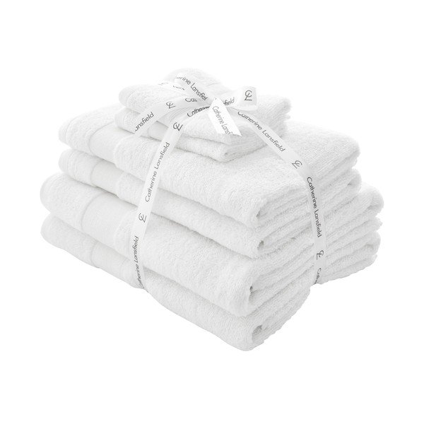 Prosoape de baie albe 6 buc. din bumbac din frotir Anti-Bacterial – Catherine Lansfield