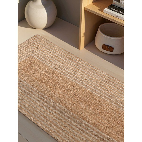 Covor tip traversă în culoare naturală/în culoare naturală deschisă reversibil/țesut manual din iută 80x300 cm Juno – Hanse Home-image-3