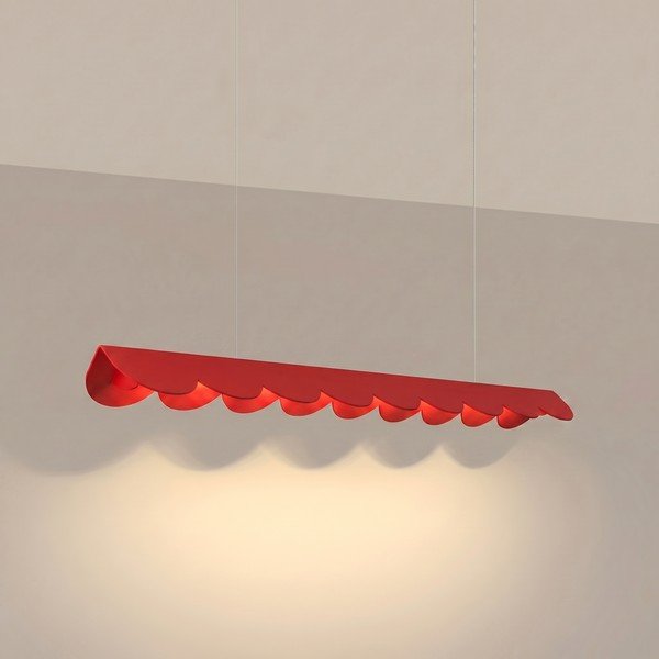 Lustră roșie LED din aluminiu BISCUIT – Thoro-image-1