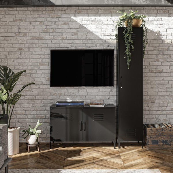 Dulap negru din metal 38x185x40 cm Mission District – Støraa-image-1