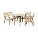 Set de dining pentru grădină din lemn de pin pentru 4 persoane Nordic - Rojaplast