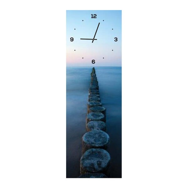 Ceas de perete din sticlă DecoMalta Memories, 20 x 60 cm