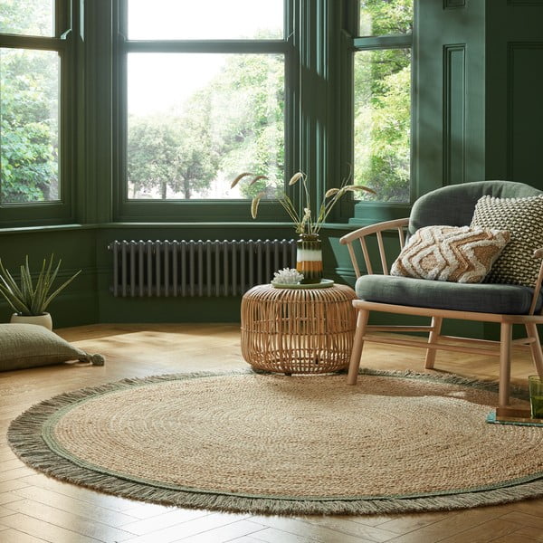 Covor în culoare naturală rotund ø 180 cm Kahana – Flair Rugs-image-1