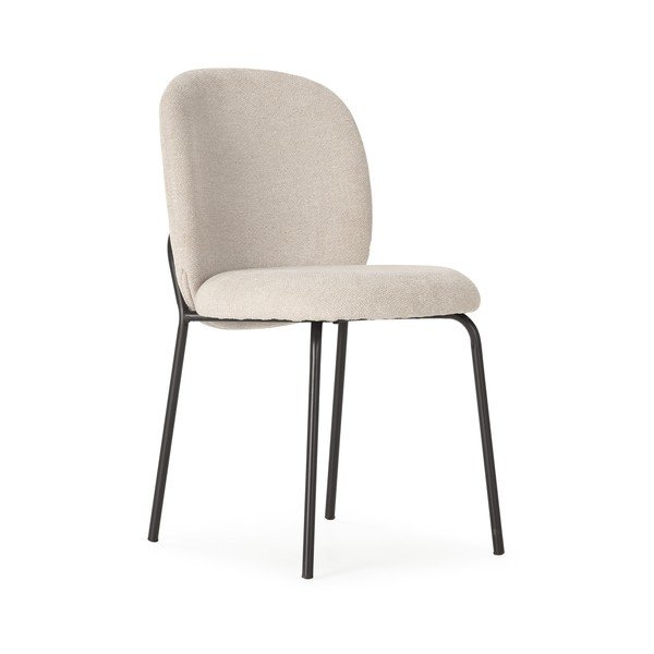 Scaune de dining negre/crem 4 buc. Daia – Marckeric