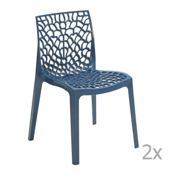 Set 2 scaune Castagnetti Apollonia, albastru