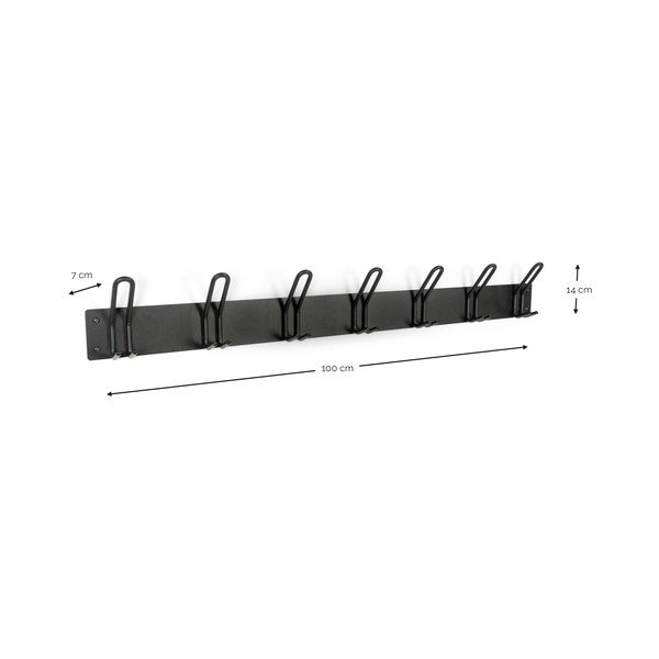 Cuier de perete negru din oțel 100 cm Miles – Spinder Design-image-4