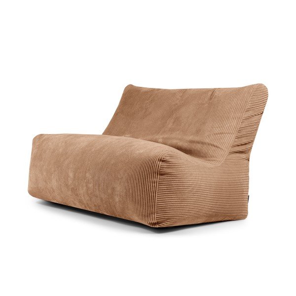 Fotoliu bean bag maro cu tapițerie din catifea reiată Sofa Seat Lounge – SLOWDOWN