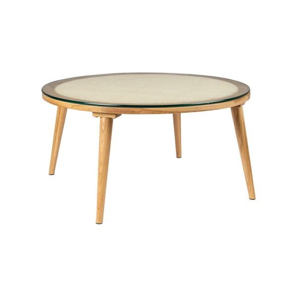 Măsuță de cafea în culoare naturală rotundă din sticlă ø 70 cm Haru – White Label