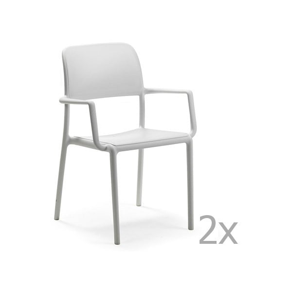Set 2 scaune de grădină Nardi Riva, alb
