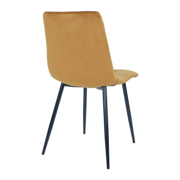 Scaune de dining galbene 2 buc. tapițate Middelfart – House Nordic-image-4