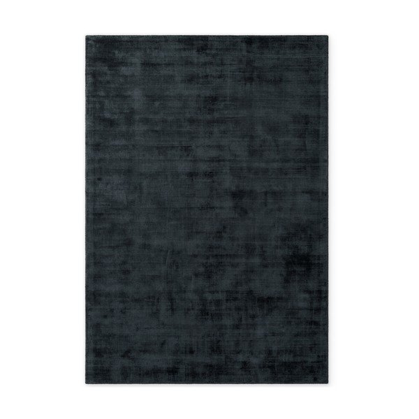 Covor negru țesut manual din viscoză 80x150 cm Noemi – Vikosa