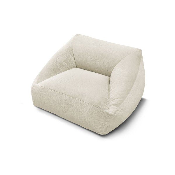Fotoliu bean bag crem cu tapițerie din blană artificială Lilibet – Bobochic Paris-image-3