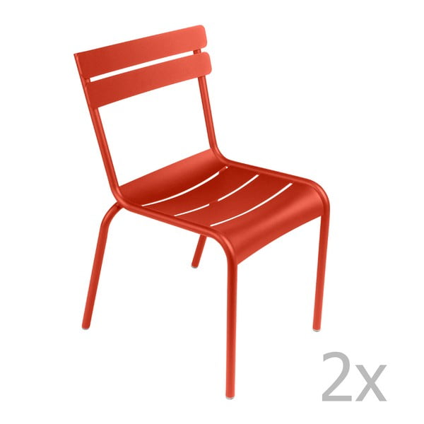 Set 2 scaune Fermob Luxembourg, roșu deschis