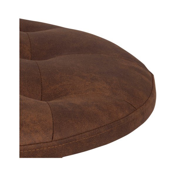 Puf cu husă din piele sintetică Actona Retina, ⌀ 60 cm, maro coniac-image-2